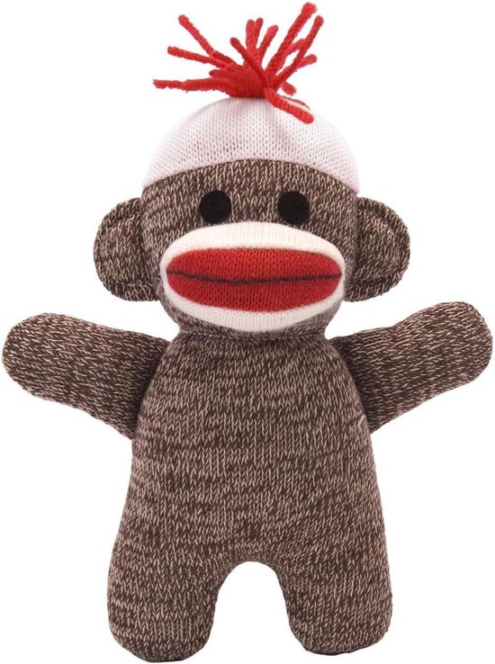 Sok Aap Baby - Pluche Dier - Knuffelen en Spelen - Miniatuur Formaat - 6.5 inch - Bruin