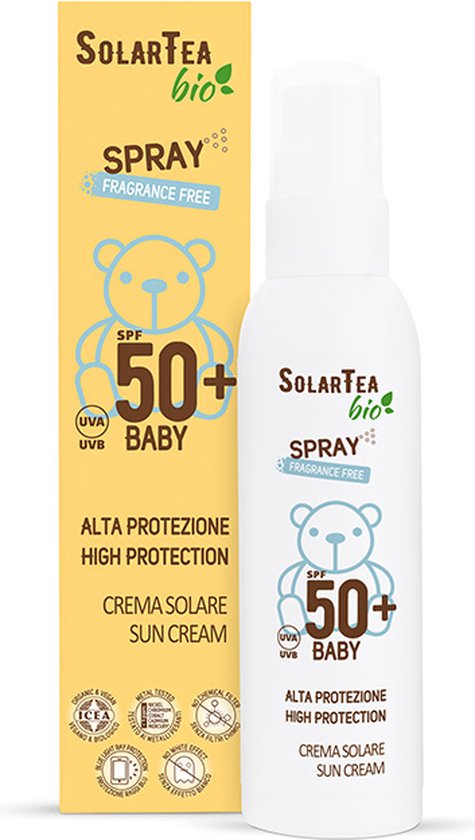 Solar Tea Bio High protection fragrance free suncream baby spray spf50+