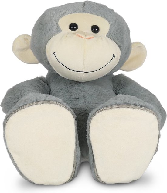 Sole Mates, knuffel Aap grijs 45cm met verwisselbare zooltjes van SOL