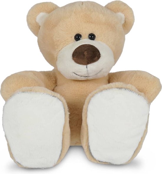 Sole Mates, Knuffel Beer Boris Lichtbruin 45cm met verwisselbare zooltjes van SOL