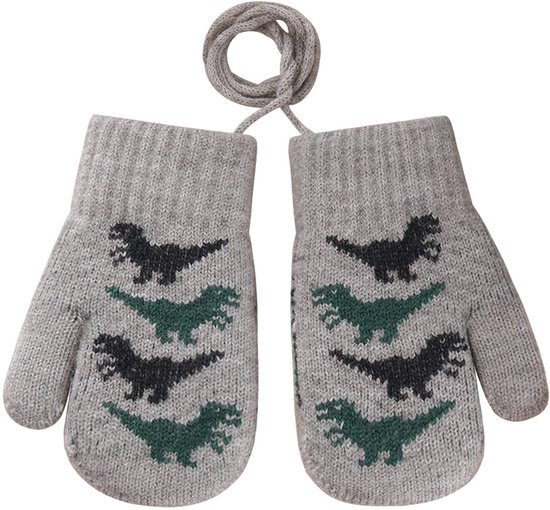 Solidchoice - Kindermittens met Dinosaurus Motief voor de Winter