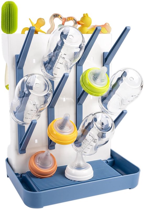 SolidKeus - Verticale Flessen Droogrek voor Babyflessen met Drainer Tray van Solidkeus