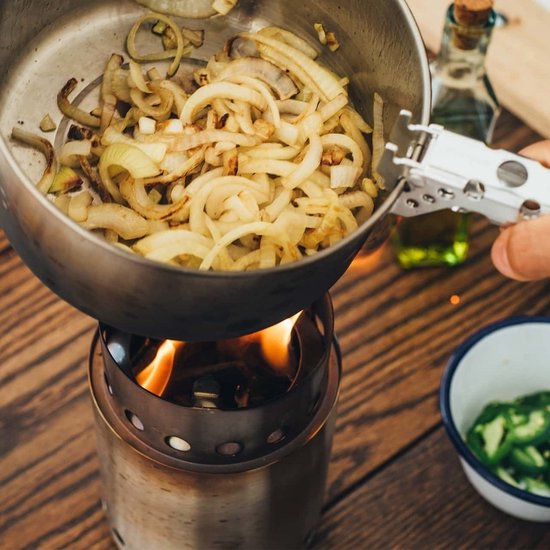 Solo Stove-set van 3 pannen, 1,25 L + 1,5 L + 2 L | Incl. Nylon zak, lichtgewicht roestvrijstalen kookgerei voor backpackers, universele deksel die ook dienst doet als bord, met lichtgewicht hengsel van SOL