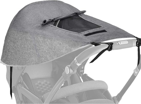Somstyle Zonnescherm voor Kinderwagen - 59 x 69 CM - Universeel Zonnedoek Wandelwagen - Spatwaterdicht & UV Werend - Buggy UV-Doek - Grijs van Somstyle