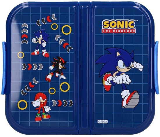 Sonic Eat Yum Repeat Lunchbox - 15 x 18 x 5 cm - Blauw - Sonic, Shadow & Knuckles van Sonic