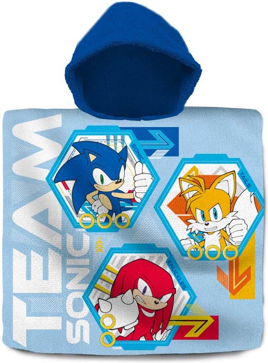 Sonic The Hedgehog Badponcho - Poncho - 100% Katoen - 60 x 60 CM - Badhanddoek van Sonic