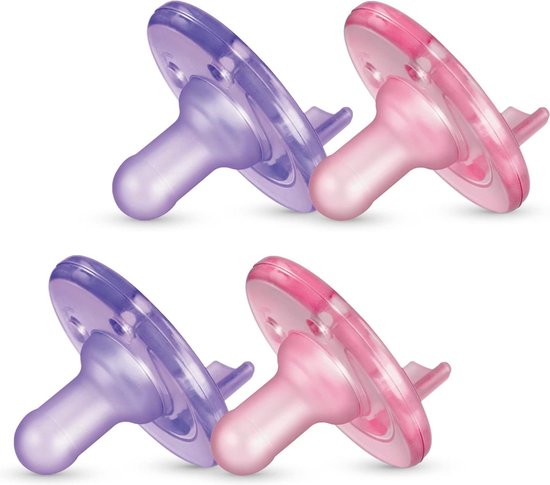 Soothie Fopspeen - roze - paars - 0-3 maanden - 4 stuks van Philips Avent