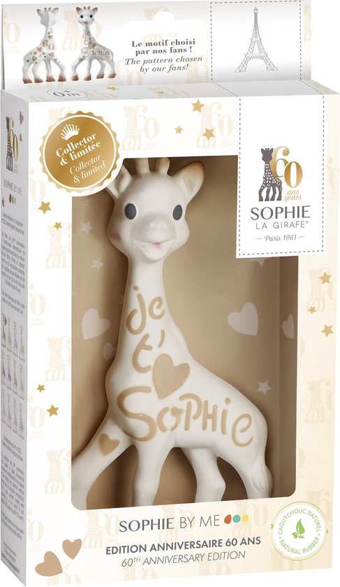 Sophie de giraf 60 jaar limited edition - Bijtspeelgoed - Baby speelgoed - 100% Natuurlijk rubber - BPA- & PVC-Vrij - Sophie By Me - Beige van Sophie de giraf