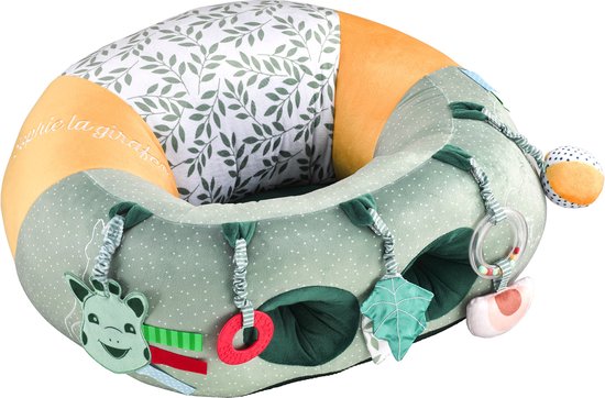 Sophie de giraf Baby Seat & Play - Babystoel met activiteiten - Baby speelgoed - Kraamcadeau - Babyshower cadeau - Vanaf 3 maanden - 27 x 55 x 50 cm - Polyester van Sophie de Giraf.
