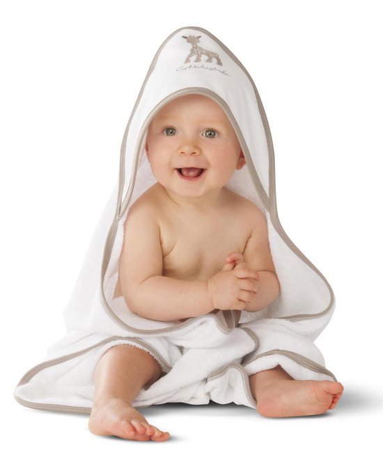 Sophie de giraf Badcape Baby - Badponcho - Kraamcadeau - Babyshower cadeau - Katoen/Polyester - 75 x 75 cm - Vanaf 0 maanden van Sophie de giraf