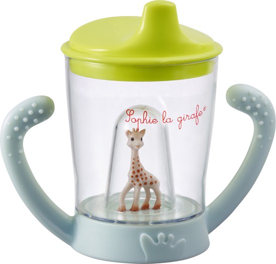 Sophie de giraf Beker - Drinkbeker voor kinderen - Lekvrij - Anti-lek beker - Vanaf 6 maanden - 200 ml - In witte geschenkdoos - Blauw/Groen van Sophie de giraf