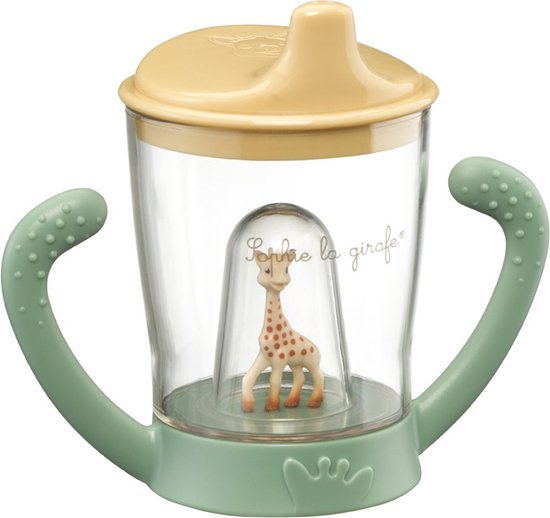 Sophie de giraf Beker - Drinkbeker voor kinderen - Lekvrij - Anti-lek beker - Vanaf 6 maanden - 200 ml - In witte geschenkdoos - Geel/Groen van Sophie de giraf