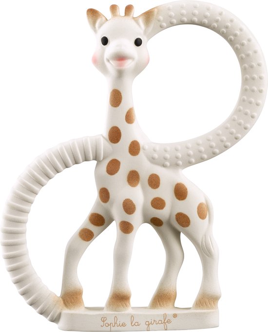 Sophie de giraf Bijtring Very Soft - Baby speelgoed - Kraamcadeau - Babyshower cadeau - 100% Natuurlijk rubber - In gerecyled geschenkdoosje met organic katoenen strikje - Vanaf 0 maanden - Bruin/Beige van Sophie de giraf
