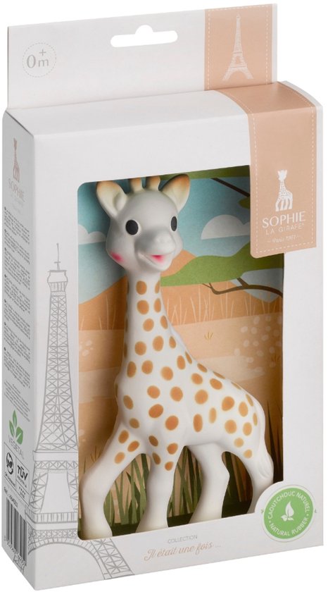 Sophie de giraf - Bijtspeeltje - Bijtspeelgoed - Baby speelgoed - Kraamcadeau - Babyshower cadeau - In wit geschenkdoosje met savannah kleuren - 100% natuurlijk rubber - Vanaf 0 maanden van Sophie de Giraf.