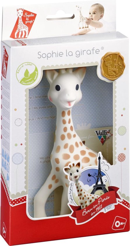 Sophie de giraf - Bijtspeeltje - Bijtspeelgoed - Baby speelgoed - Kraamcadeau - Babyshower cadeau - In wit/rood geschenkdoosje - 100% natuurlijk rubber - Vanaf 0 maanden - 17 cm - Beige/Bruin van Sophie de Giraf.