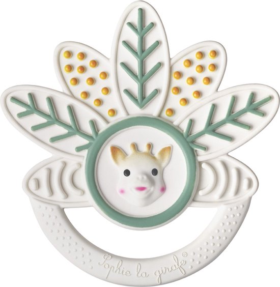 Sophie de giraf Blad Bijtring - 5-Senses Collectie - 100% natuurlijk rubber - Bijtspeelgoed baby - Vanaf 0 maanden - 10x10x1 cm - OK-Biobased - In witte geschenkdoos van Sophie de giraf