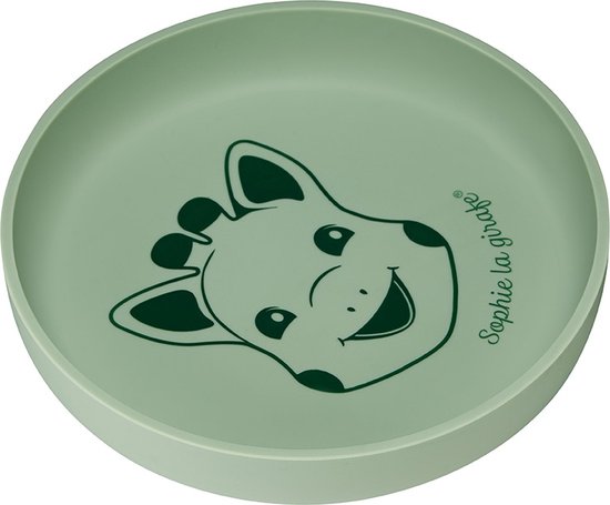 Sophie de giraf bord - Kinder servies - Kinderbord - Vaatwasser- en magnetronbestendig - Siliconen - In witte geschenkdoos - Groen van Sophie de giraf