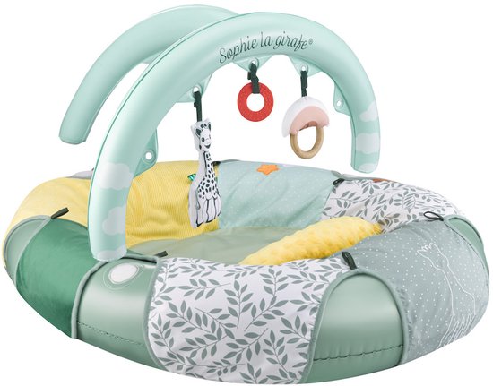 Sophie de Giraf Cocoon’aire – Opblaasbare babygym en Speelplek met Boog, Zacht & Comfortabel, Stimuleert Zintuigen en Motoriek voor Baby’s vanaf 0+ maanden