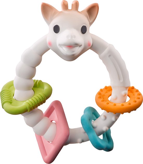 Sophie de giraf Colo'rings - Bijtring - Babyspeelgoed - Kraamcadeau - Babyshower cadeau - 100% natuurlijk rubber - In wit geschenkdoosje - Vanaf 0 maanden van Sophie de Giraf.