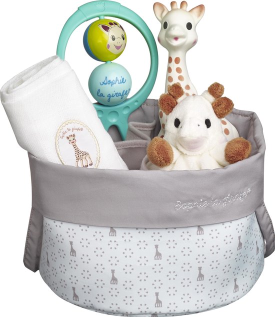 Sophie de giraf Geboortemand - Babygeschenkset - Kraamcadeau - Babyshower cadeau - 21x21x20 cm - Vanaf 0 maanden - 5-Delig van Sophie de giraf
