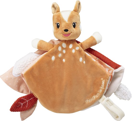 Sophie de giraf knuffeldoekje Fanfan het hertje - Babyknuffel - Baby knuffeldoekje - Kraamcadeau - Babyshower cadeau - Op beige kaart - Vanaf 3 maanden - 15 x 15 cm van Sophie de Giraf.