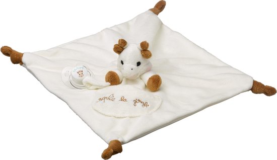 Sophie de giraf knuffeldoekje met speenhouder - Speenknuffel - Speendoekje - Kraamcadeau - Babyshower cadeau - Vanaf 0 maanden - Organisch katoen - 30 x 30 cm van Sophie de giraf