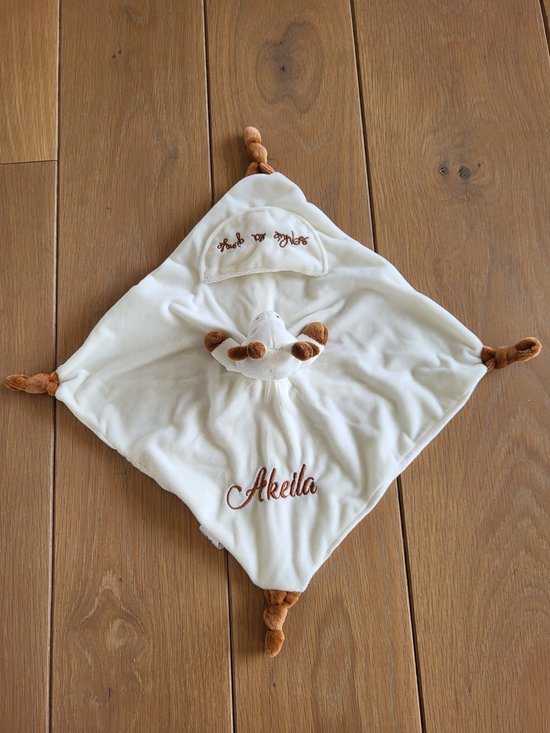 Sophie de giraf knuffeldoekje/speendoekje/gepersonaliseerd/geborduurde naam van Merkloos