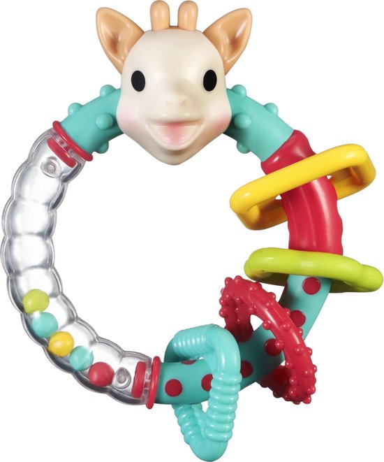 Sophie de giraf Multi-textuur Rammelaar - Bijtring - Baby Speelgoed - Kraamcadeau - Babyshower cadeau - Vanaf 3 maanden - 13,5 x 9 x 5,3 cm - Meerkleurig - In witte geschenkdoos van Sophie de giraf