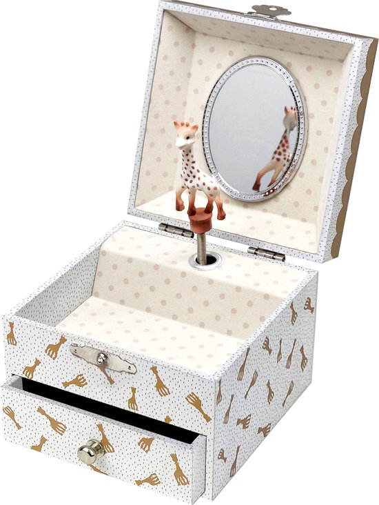 Sophie de giraf Muziekdoosje Giraffe - Baby muziekdoos - Kraamcadeau - Babyshower cadeau - 10.5x10.5x8.5 cm van Sophie de giraf