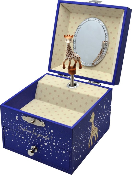 Sophie de giraf Muziekdoosje Stars - Baby muziekdoos - Kraamcadeau - Babyshower cadeau - 10.5x10.5x8.5 cm - Glow in the dark van Sophie de giraf