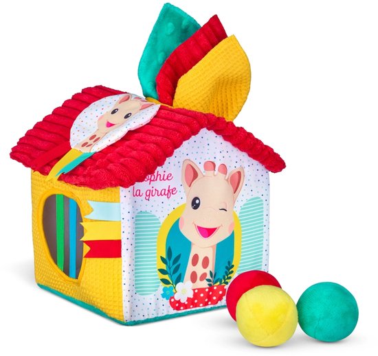Sophie de Giraf Ontdekkingshuisje – Stoffen Speelhuisje met Ballen en Speeldoekjes voor Baby – Stimuleert Zintuigen, Motoriek en Ontdekkingsplezier van Sophie de Giraf.