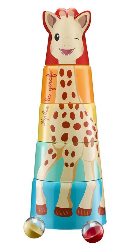 Sophie de giraf Reuze Stapeltoren - Kinderspeelgoed - Kraamcadeau - Babyshower cadeau - Vanaf 10 maanden - Tot 56 cm hoog - 5-Delig van Sophie de giraf