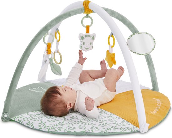 Sophie de giraf Reverso Activity & Foto speelkleed - Babygym - Speelmat - Machinewasbaar - Vanaf 0 maanden - 50 x 90 x 90 cm - Groen/Geel/Wit van Sophie de giraf