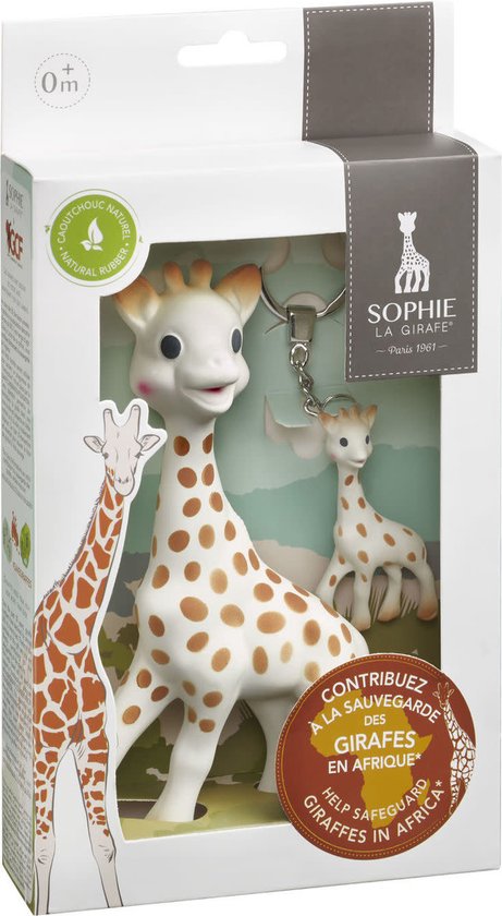 Sophie de giraf Save the Giraffes Cadeauset - Sophie de giraf & sleutelhanger - 100% Natuurlijk rubber - 2-Delig van Sophie de giraf