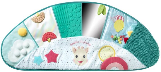 Sophie de Giraf Sensory Awakening Mat – Baby Speelmat met >16 Verschillende Texturen – Stimuleert Zintuigen, Tastzin en Motoriek – Veilig, Rolbaar en Draagbaar – Geschikt voor Baby’s Vanaf 10 Maanden