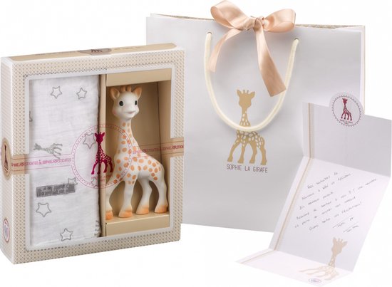 Sophie de giraf Sophiesticated Cadeauset - Baby speelgoed - Sophie de giraf & Hydrofiele doek - Kraamcadeau – Babyshower cadeau - 4-Delig van Sophie de giraf