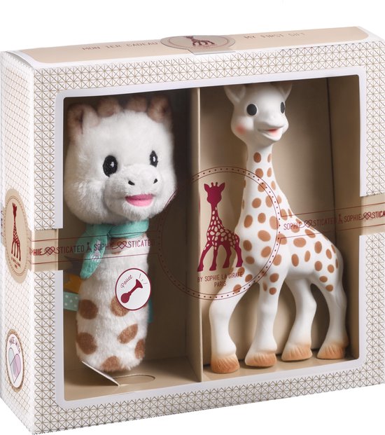 Sophie de giraf Sophiesticated Cadeauset - Baby speelgoed - Sophie de giraf & Knijprammelaar - Kraamcadeau - Babyshower cadeau - 4-Delig van Sophie de Giraf.
