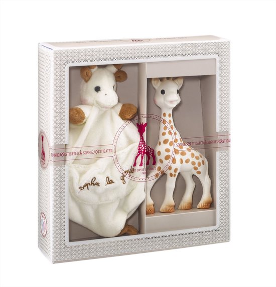 Sophie de giraf Sophiesticated Cadeauset - Baby speelgoed - Sophie de giraf & Knuffeldoekje met speenhouder - Kraamcadeau - Babyshower cadeau - 4-Delig van Sophie de Giraf.