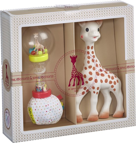 Sophie de giraf Sophiesticated Cadeauset - Baby speelgoed - Sophie de giraf & Maracas rammelaar - Kraamcadeau - Babyshower cadeau - 4-Delig van Sophie de Giraf.