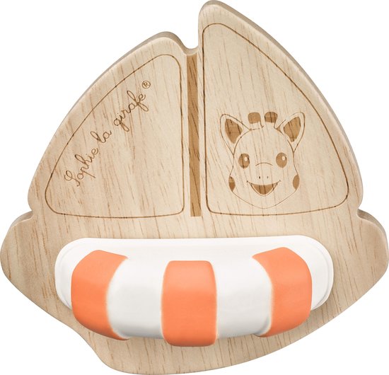 Sophie de giraf So'Pure badbootje - Badspeelgoed - Babyspeelgoed - Vanaf 0 maanden - 100% Natuurlijk rubber & hout - OK-Biobased - 11.5x11x8 cm van Sophie de Giraf.