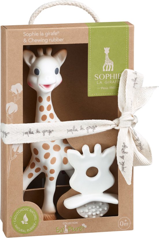 Sophie de giraf So'Pure Bijtspeelgoed Set - Sophie de giraf & So'Pure Bijtspeentje - 100% natuurlijk rubber - Vanaf 0 maanden - 2-Delig van Sophie de Giraf.
