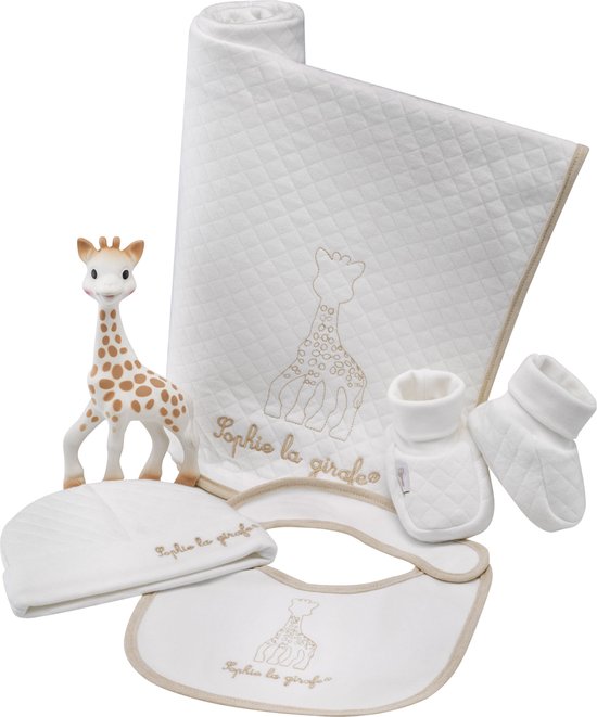 Sophie de giraf So'Pure Geboorteset - Cadeauset - Kraamcadeau - Babyshower cadeau - 5-Delig - Biologisch katoen & Natuurrubber van Merkloos