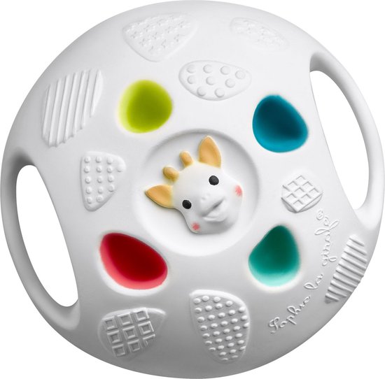 Sophie de giraf So'Pure Senso'Ball - Speelbal - Babyspeelgoed - Speelgoedbal - 100% natuurlijk rubber - OK-Biobased - In gerecyled geschenkdoosje met organic katoenen strikje - Ø9.5 cm van Sophie de giraf