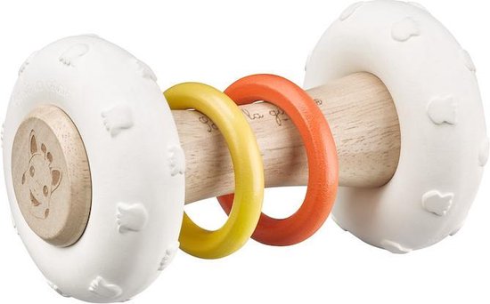 Sophie de giraf So'Pure Totem Bijtrammelaar - Rammelaar - Baby Speelgoed - Kraamcadeau - Babyshower cadeau - Vanaf 3 maanden - 7x12.2 cm - 100% Natuurlijk rubber & Hout van Sophie de giraf