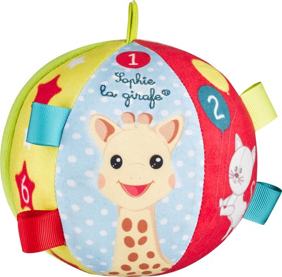 Sophie de giraf Speelbal met rammelaar - Babyspeelgoed - Speelgoedbal - Vanaf 3 maanden - Ø11 cm - Meerkleurig van Sophie de giraf
