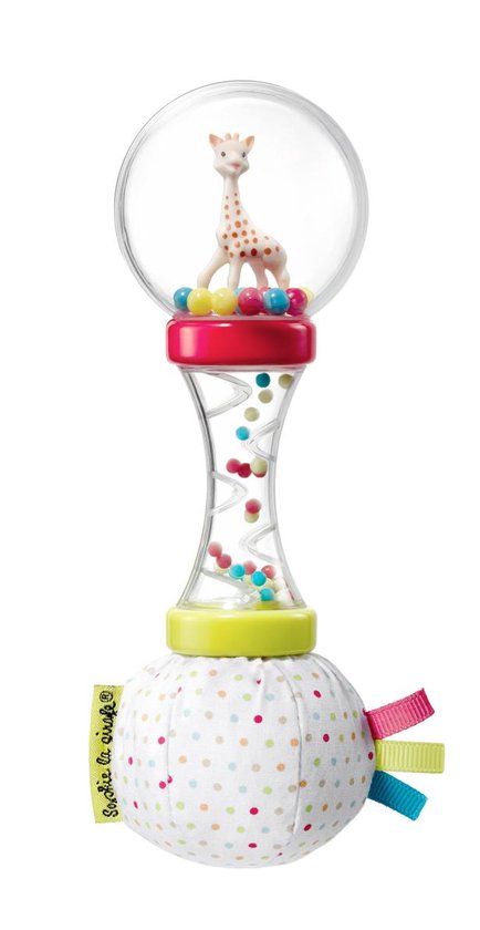 Sophie de giraf Zachte Maracas Rammelaar - Babyspeelgoed - Kraamcadeau - Babyshower cadeau - In witte geschenkdoos - Vanaf 3 maanden - 6x6x17 cm - Kunststof/Katoen van Sophie de Giraf.