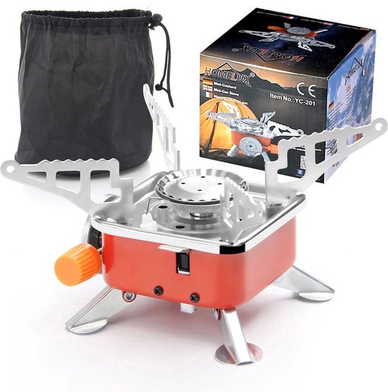 Soroh® - Mini Camping kooktoestel - Gasbrander - Opvouwbaar - tent kachel - camping verwarming - Mini Kampeerfornuis - Met Koffer - camping - Inclusief 2 Gasflessen van Soroh