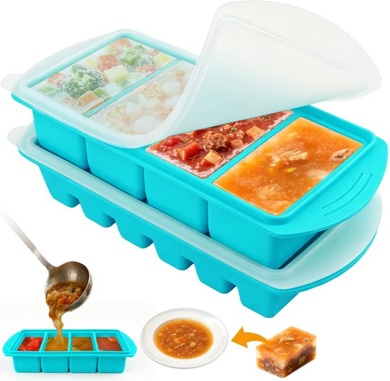 Souper Cubes Siliconen Vriesvormen met Deksel 250 ml + 125 ml