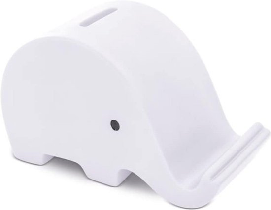 Spaarvarken Olifant - Spaarpot Kinderen - Geld Besparen - Zacht PVC Lichaam - 13.5 x 8.5 cm - Wit