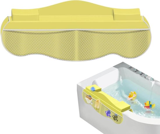 Spatbescherming Badkuip - Badspeelgoed Organizer - Kind Veilig Baden - Opbergnet Ontwerp - 558 x 425 cm - Geel